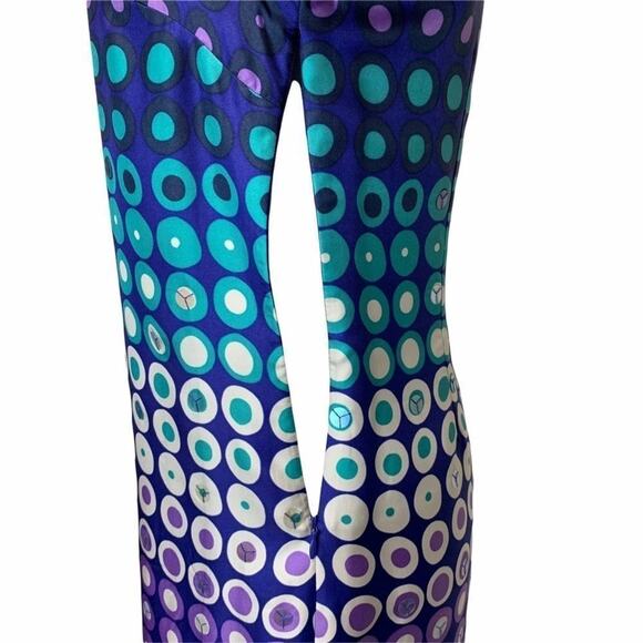 Boden 100% Silk Ombré Circle Print Shift Dress Size 4 Cobalt Blue Purple Sequin - Picture 9 of 14